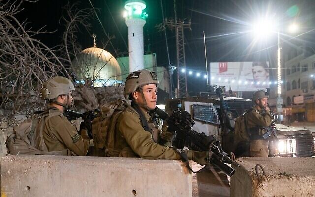 القوات الإسرائيلية تعمل في الضفة الغربية، 5 مارس، 2023. (Israel Defense Forces)