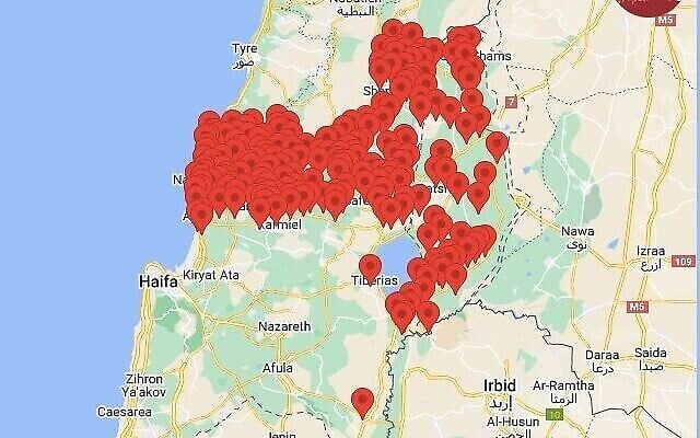 تقارير أولية تشير إلى إطلاق عشرات الطائرات المسيرة من لبنان باتجاه إسرائيل مساء 11 أكتوبر 2023؛ تبين في وقت لاحق أن الإنذار كاذب. (Red Alert Screenshot via X) تقارير أولية تشير إلى إطلاق عشرات الطائرات المسيرة من لبنان باتجاه إسرائيل مساء 11 أكتوبر 2023؛ تبين في وقت لاحق أن الإنذار كاذب. (Red Alert Screenshot via X)