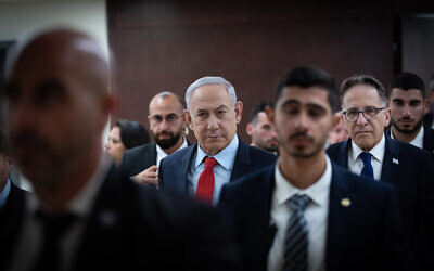 رئيس الوزراء بنيامين نتنياهو في الكنيست بالقدس، 13 مارس، 2024. (Yonatan Sindel/Flash90)