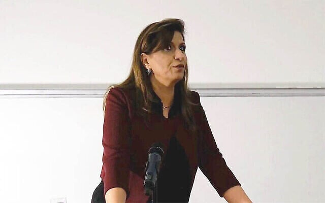 نادرة شلهوب كيفوركيان، أستاذة العمل الاجتماعي والقانون في الجامعة العبرية في القدس، خلال عرض تقديمي. (YouTube screenshot; used in accordance with clause 27a of the copyright law) نادرة شلهوب كيفوركيان، أستاذة العمل الاجتماعي والقانون في الجامعة العبرية في القدس، خلال عرض تقديمي. (YouTube screenshot; used in accordance with clause 27a of the copyright law)