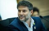 وزير المالية بتسلئيل سموتريش في لجنة المالية بالكنيست، 16 سبتمبر، 2024. (Jonathan Zindel/Flash90)