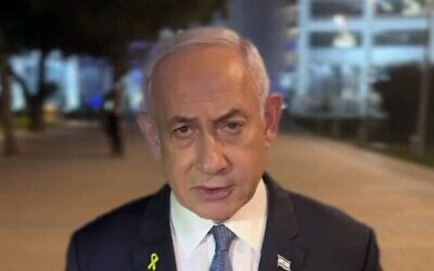 رئيس الوزراء بنيامين نتنياهو يتحدث في رسالة فيديو في 10 ديسمبر ، 2024. (Screenshot)