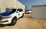 موظفو ومركبات الاتحاد الأوروبي عند معبر رفح الحدودي بين قطاع غزة ومصر، في صورة منشورة في 31 يناير 2025. (X; used in accordance with Clause 27a of the Copyright Law)