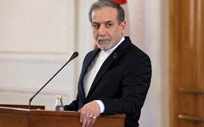 وزير الخارجية الإيراني عباس عراقجي يعقد مؤتمرا صحفيا في طهران في 30 ديسمبر 2024. (ATTA KENARE / AFP)