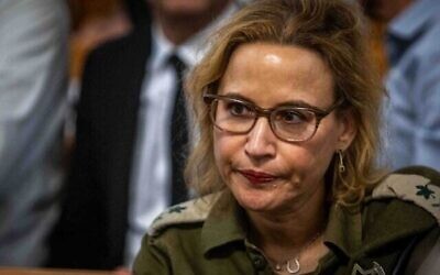 المدعية العامة العسكرية الإسرائيلية، اللواء يفعات تومر يروشالمي، في المحكمة العليا في القدس، 1 أكتوبر/تشرين الأول 2024. (AP Photo/Oren Ben Hakoon)