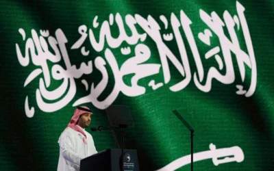 ولي العهد السعودي الأمير محمد بن سلمان يتحدث في منتدى الاستثمار السعودي الأمريكي في مركز الملك عبد العزيز الدولي للمؤتمرات في الرياض، المملكة العربية السعودية، 13 مايو 2025. (AP Photo/Alex Brandon)