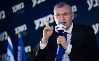 وزير العدل ياريف ليفين في مؤتمر القدس السنوي لمجموعة ’بيشيفا’ في القدس، 16 فبراير، 2026. (Yonatan Sindel/Flash90)