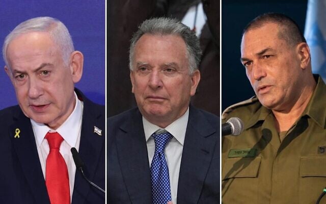 (من اليسار إلى اليمين) رئيس الوزراء بنيامين نتنياهو في القدس في 22 ديسمبر 2025 (ABIR SULTAN / POOL / AFP)، ستيف ويتكوف في البيت الأبيض في 29 يناير 2026 (AP Photo/Evan Vucci)، ورئيس أركان الجيش الإسرائيلي اللواء إيال زامير في 29 ديسمبر 2025. (Israel Defense Forces)