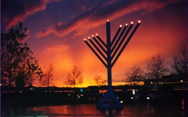 Chabad Menorah, Town Pointe Park, Norfolk, VA. (Photo: Levi Margolin)