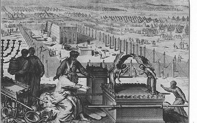 Illustration of the Ark at the erection of the Tabernacle and the sacred vessels, as in Exodus 40:17-19, from 1728. (Gerard Hoet and others, published by P. de Hondt in The Hague/ Wikipedia)