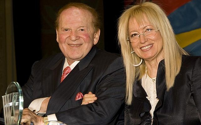 Illustrative: Sheldon and Miriam Adelson, January 2012. (Union 20)