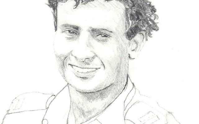 Avigdor Kahalani in 1973.  Illustration (c) Tuvia Book, 2023