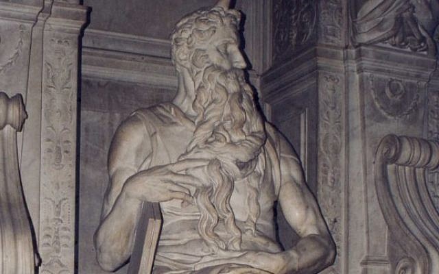 Michelangelo's Moses, 1513-15, at San Pietro in Vincoli, Rome (Patricio lorente/ Wikipedia Commons)