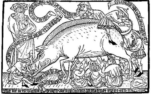 Illustrative: Medieval anti-Semitic illustration