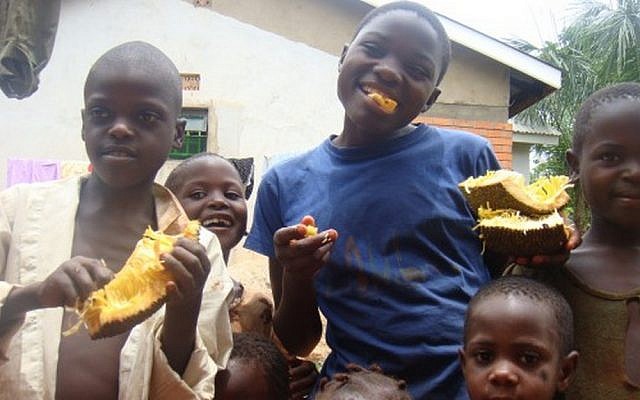In a small Ugandan village (photo credit: Danya Kaumann)