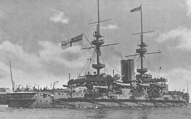 HMS Majestic (Majestic-class battleship). Photo Credit: UK Govt Public Domain (Wikipedia)