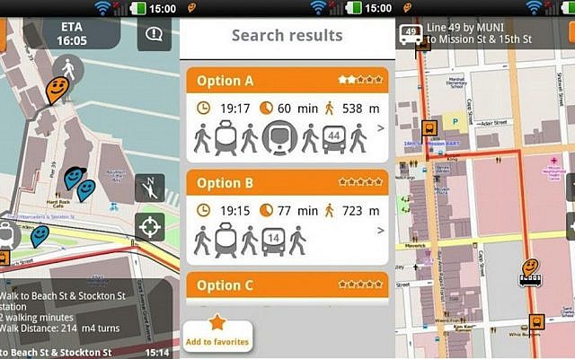 The MoovIt app in action (Phoot credit: Courtesy)