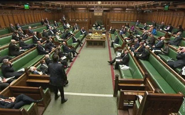 Illustrative. The British Parliament votes to recognize a Palestinian state. (screen capture)