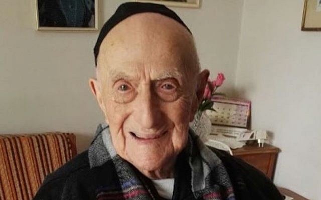 Holocaust survivor Yisrael Kristal, confirmed in March 2016 as the oldest man in the world. (Courtesy of family) Holocaust survivor Yisrael Kristal, confirmed in March 2016 as the oldest man in the world. (Courtesy of family)