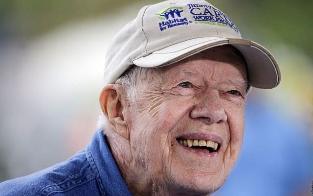 President Jimmy Carter during a Habitat for Humanity event in Memphis, Tennessee, November 2, 2015. (AP Photo/Mark Humphrey, File)