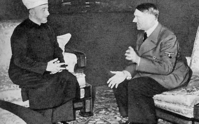 Hitler hosts Grand Mufti Haj Amin al-Husseini in 1941 in Germany. (Heinrich Hoffmann Collection/Wikipedia)