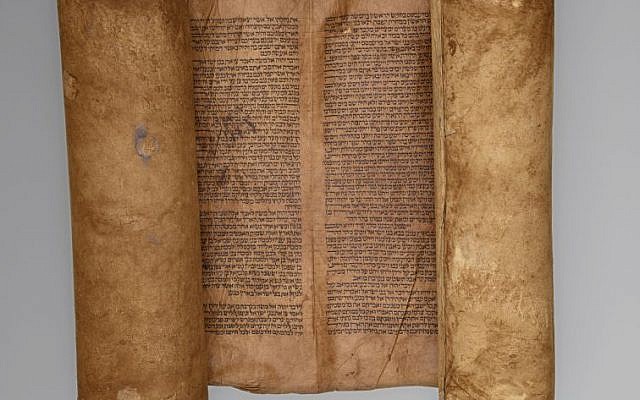 A circa 16th-century Sephardic Torah scroll from Spain. (Courtesy)