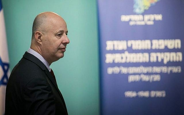 Minister of Regional Cooperation Tzachi Hanegbi seen at a press conference exposing the State archive on the "Yemenite Children Affair", now open to the public online, at the Prime Minister's Office in Jerusalem on December 28, 2016. (Ohad Zwigenberg/Pool)
