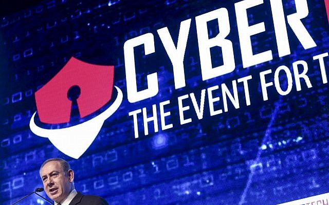 Prime Minister Benjamin Netanyahu speaks at the Cybertech Israel Conference and Exhibition, in Tel Aviv on January 31, 2017. (Photo by Miriam Alster/Flash90)