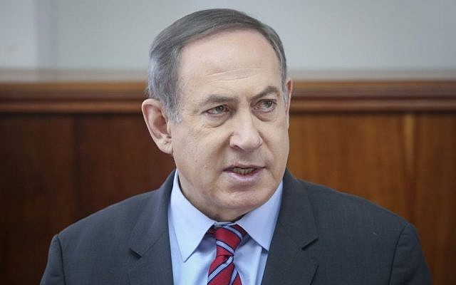 Prime Minister Benjamin Netanyahu leads the weekly cabinet meeting at his office in Jerusalem, March 26, 2017. (Marc Israel Sellem/Pool) Prime Minister Benjamin Netanyahu leads the weekly cabinet meeting at his office in Jerusalem, March 26, 2017. (Marc Israel Sellem/Pool)