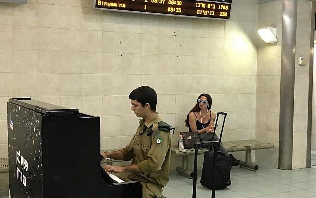 Piano in the Tel Aviv U rail station (courtesy Alon Tal) Piano in the Tel Aviv U rail station (courtesy Alon Tal)