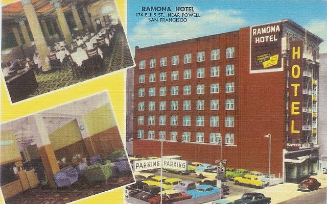 Ramona Hotel postcard (Published by Featuristic Adv., San Francisco 5, Calif.)