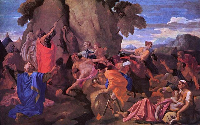 'Moses Striking Water from the Rock,' by Nicolas Poussin, 1649. (Wikimedia Commons)