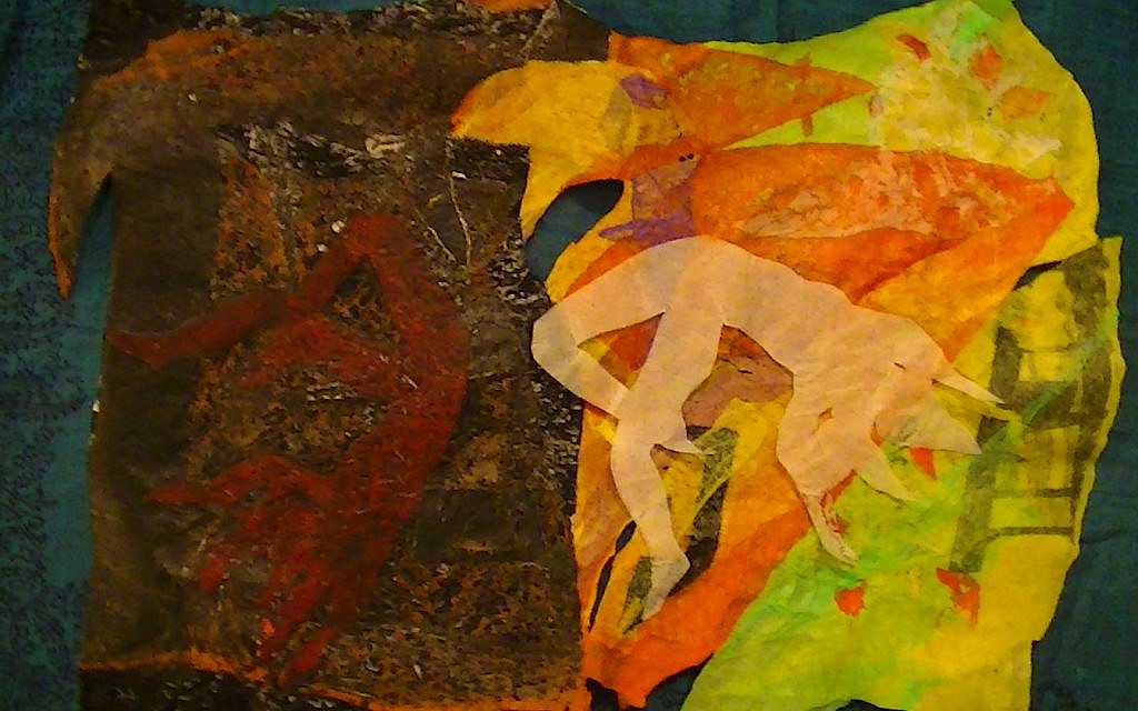 "The Heart prepares a Tomb for those Dead to Themselves," fused plastic bags, paper, 2014