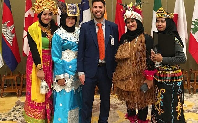 Phil Rosenberg alongside some of the Muslim guests at the 7th World Peace Forum in Jakarta, Indonesia (Credit: World Jewish Congress on Twitter - via Jewish News)