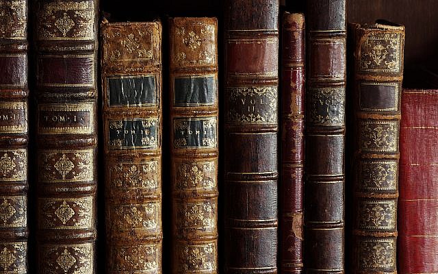 isolated image of old book covers, vintage book bindings, spines