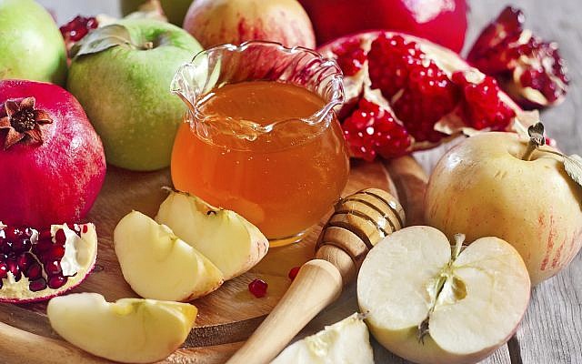 Pomegranate, apples and honey