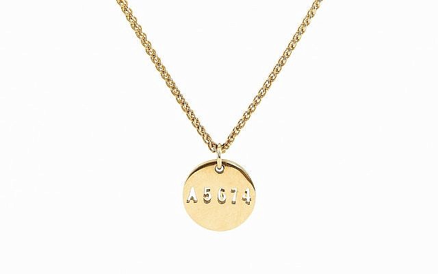 Jakob Ella Jewelry disc pendant necklace with Holocaust number. (Courtesy of Jakob Ella Jewelry)