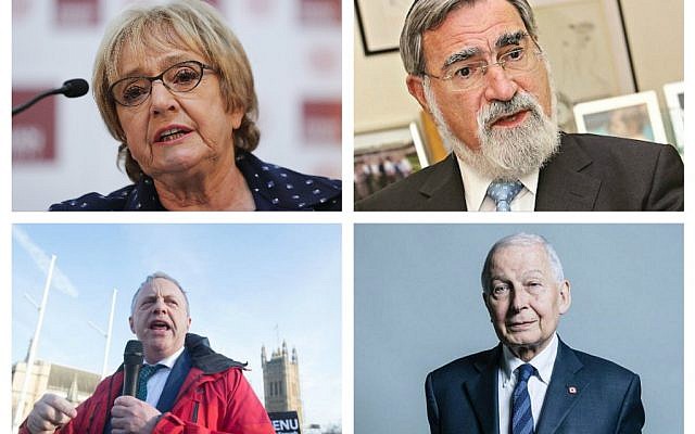 Dame Margaret Hodge MP, Rabbi Lord Sacks, John Mann MP and Frank Field MP.