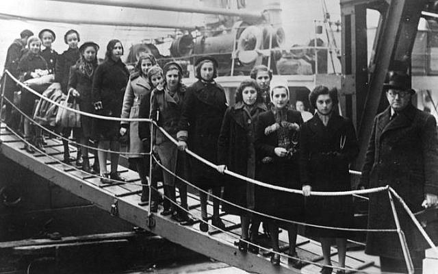 Jewish children boarding ship as part of a kindertransport out of Nazi occupied Europe. (Courtesy of Pamela Sturhoofd) Jewish children boarding ship as part of a kindertransport out of Nazi occupied Europe. (Courtesy of Pamela Sturhoofd)