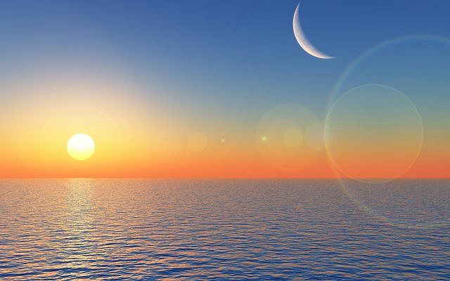 Illustrative. Sunrise over the sea, with a diminished showing by the moon. (iStock) Illustrative. Sunrise over the sea, with a diminished showing by the moon. (iStock)