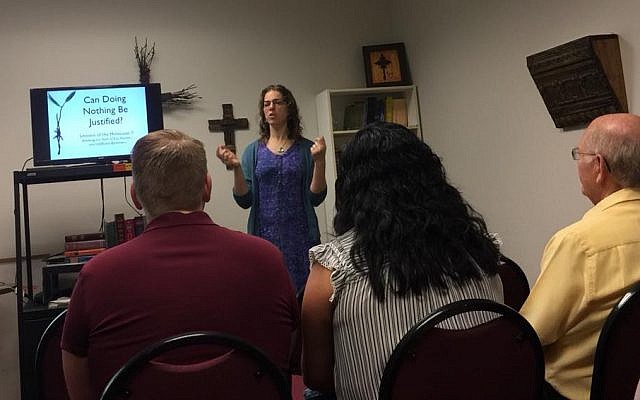 Teaching the Holocaust at the Creekwood Christian Church in Flower Mound, Texas.
