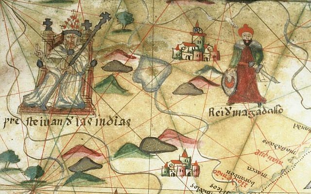 Prester John of the Indies. Close-up from a portolan chart. (CC BY, The Bodleian Libraries, Oxford/ Wikimedia Commons)