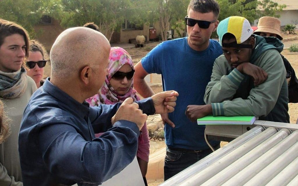 Arava Institute students on an alternative energy tour. (Courtesy)