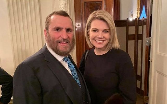 Rabbi Shmuley Boteach and Heather Nauert, December 21, 2018. (Facebook)