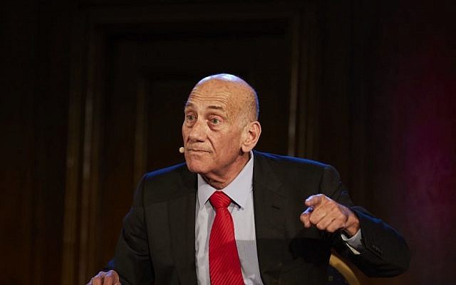Ehud Olmert in London, June 2018 (Jewish News)
