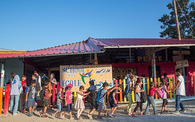 School of Peace for refugee children in Lesbos, Greece. (Courtesy of Lisa Kristine)