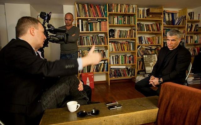 The author interviews avowed centrist Yair Lapid