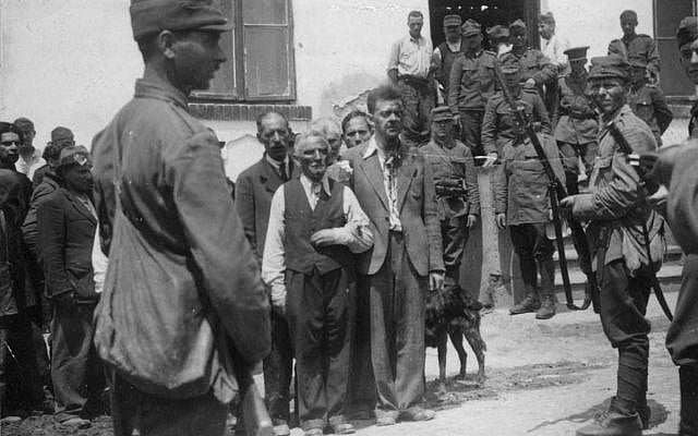 Roundup of Jews during a pogrom in Iasi, Romania, June 1941