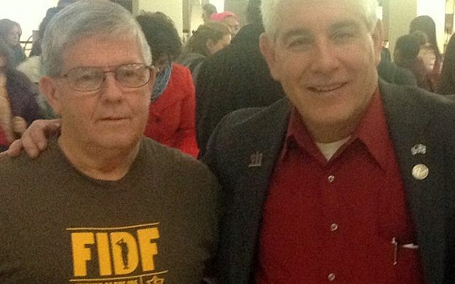 Pictured: Jerome Baxley, Christian Zionist businessman from Dothan, AL at Newark airport on his way to volunteer in Israel, with Lou Balcher, National Director, American Friends of Kaplan Medical Center