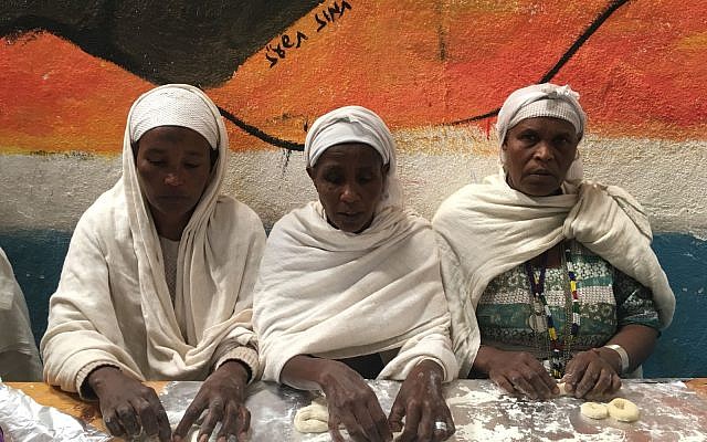 Baking challah at the synagoge in Gondar, Ethiopia.
